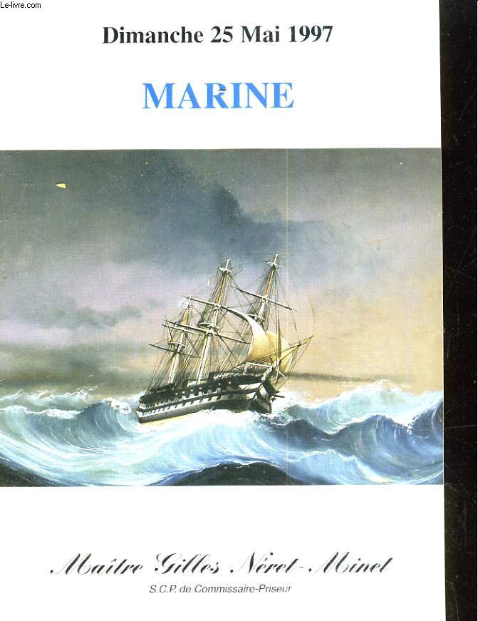 Marine, catalogue vente aux enchres du dimanche 25 mai 1997
