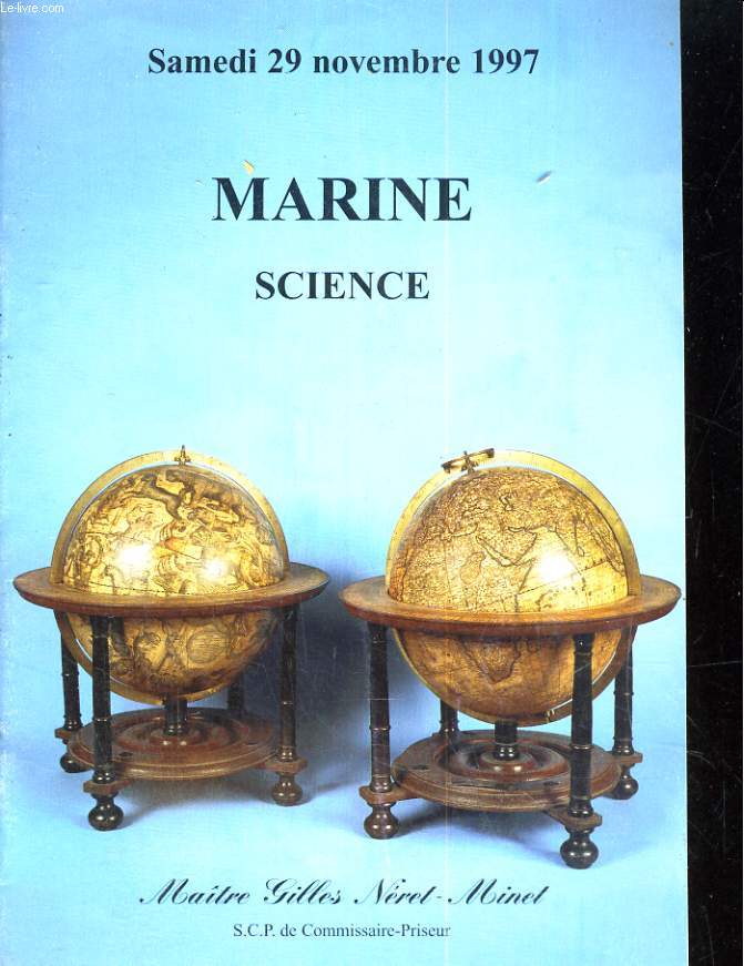 Marine. Science, catalogue de vente au xenchre du samedi 29 mai 1997