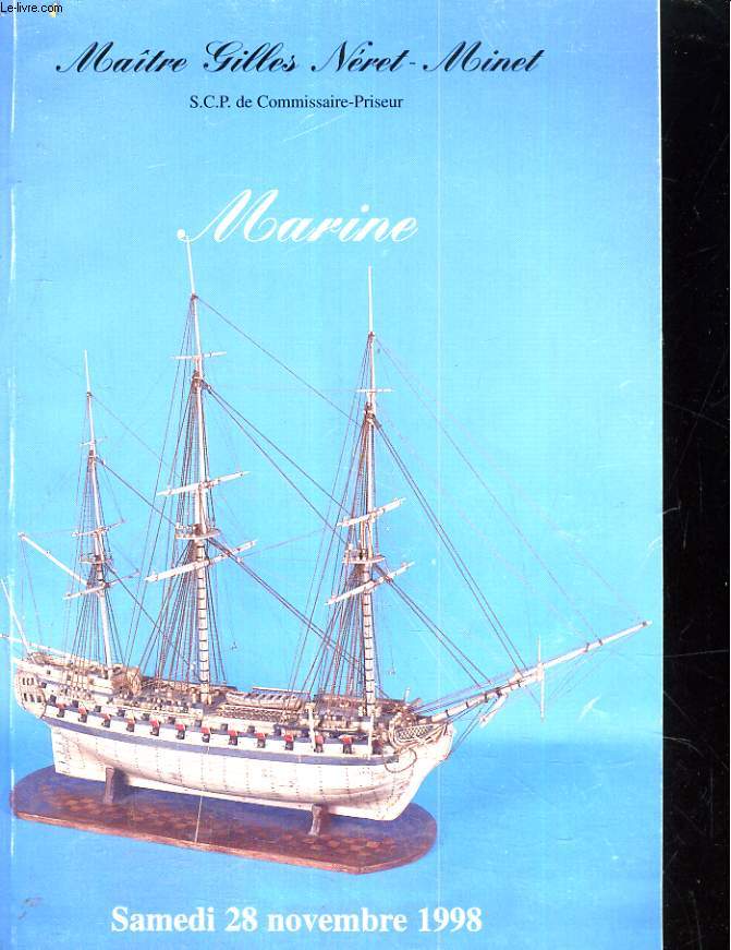 Marine, catalogue de vente aux enchres du samedi 28 novembre 1998