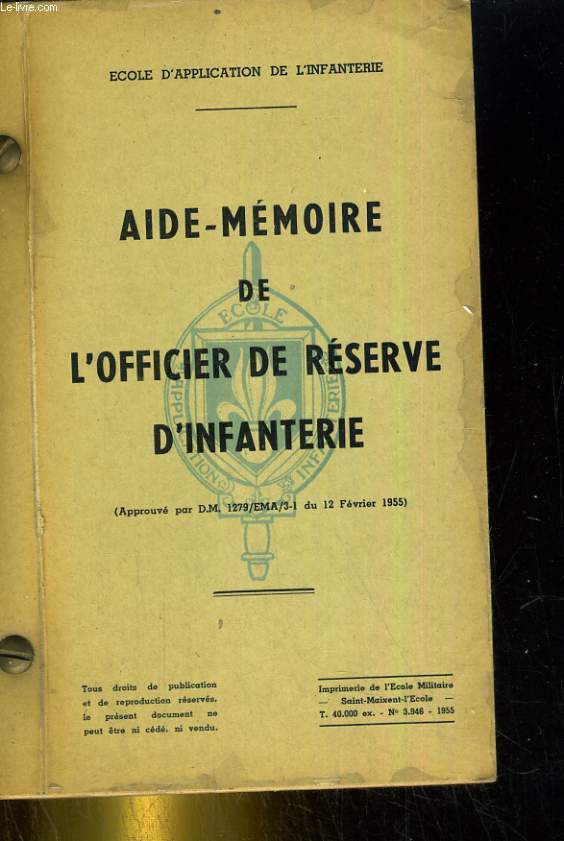 Aide-Mmoire de l'Officier de Rserve d'Infanterie