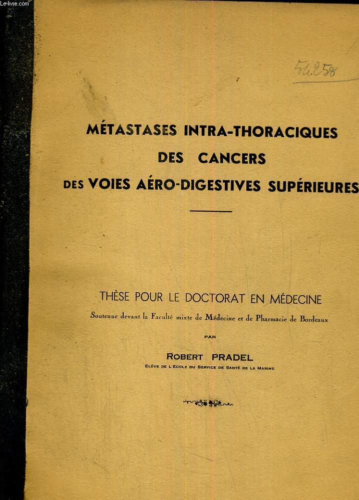 Metastases intra-thoraciques des cancers des voies aeo-gigestives suprieures.