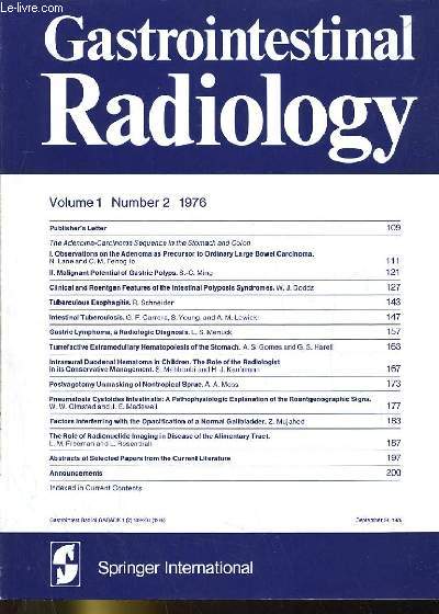 Gastrointestinal radiology volume 1 number 3