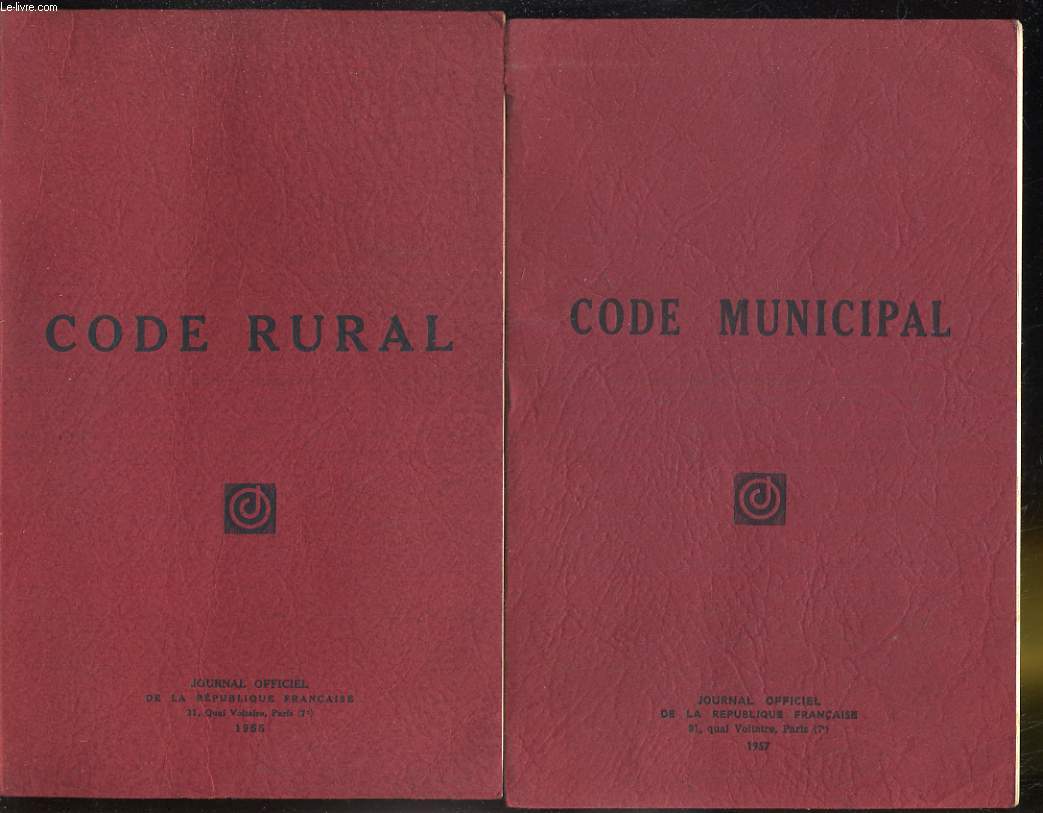 Code municipal et code rural. 2 annes