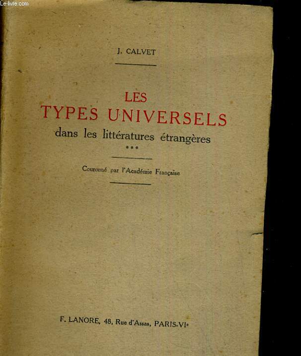Les types universels dans les littratures trangres. tome 3