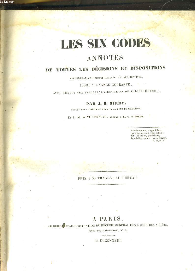 Les six codes annots de toutes les dcisions et dispositions