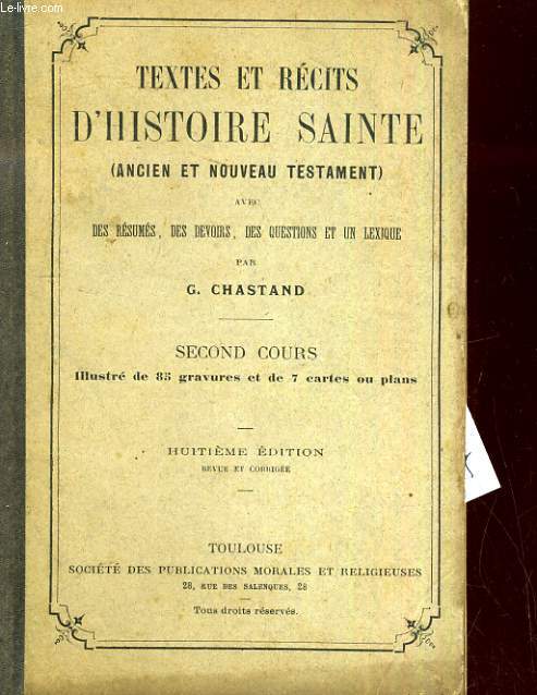 Textes et rcits d'Histoire Sainte