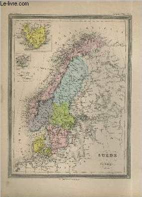 Carte de la Sude et de la Norvge.