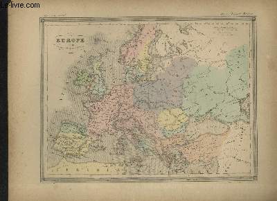 Carte de l'Europe en 814, Empire d'Occident et d'Orient.