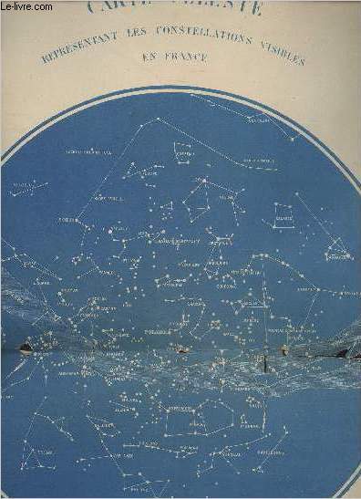 Carte Cleste reprsentant les Constellations visibles en France