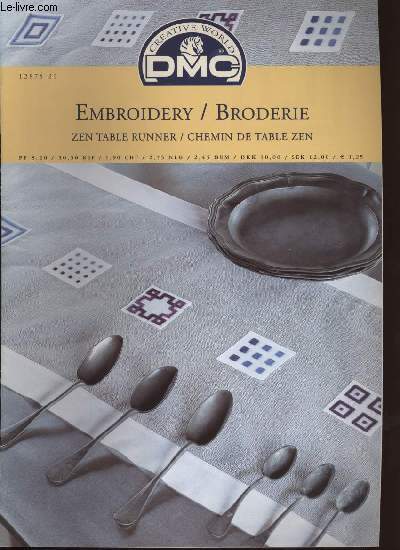 EMBROIDERY / BRODERIE zen table runner / chemin de table zen