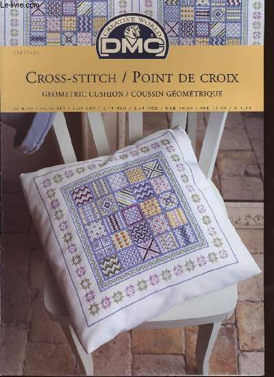 CROSS-STITCH / POINT DE CROIX geometric cushion / coussin geimetrique