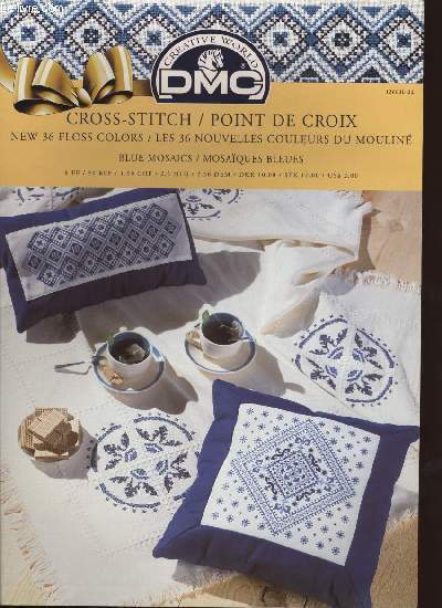 CROSS-STITCH / POINT DE CROIX blue mosaics / mosaques bleues