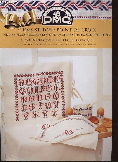 CROSS-STITCH/ POINT DE CROIX classic momnograms/ petit djeuner calssique