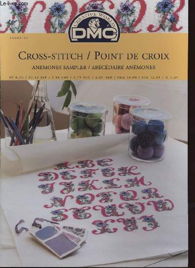 CROSS-STITCH / POINT DE CROIX anemones sampler / abcdaire anmones