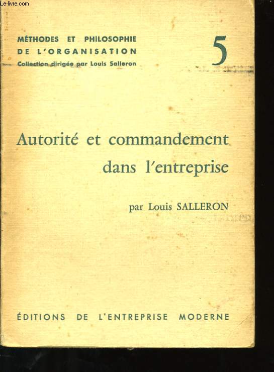 AUTORITE ET COMMANDEMENT DANS L'ENTREPRISE N 5.