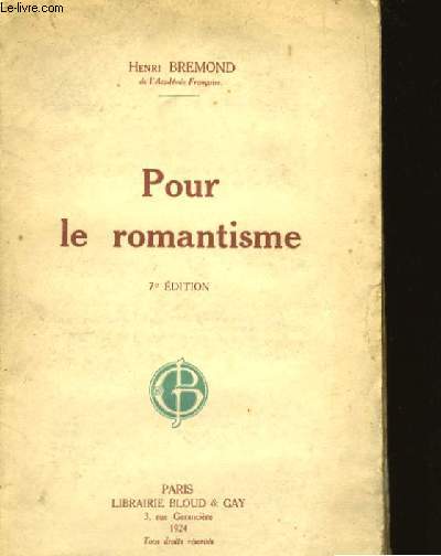 POUR LE ROMANTISME.