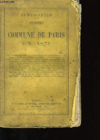 HISTOIRE DE LA COMMUNE DE PARIS EN 1871.