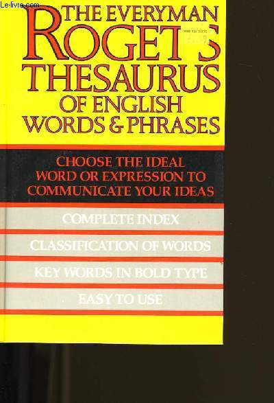 ROGET'S THESAURUS OF ENGLISH WORDS AND PHRASES.