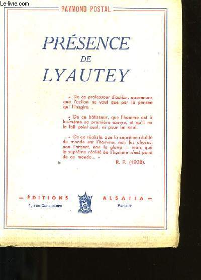 PRESENCE DE LYAUTEY.