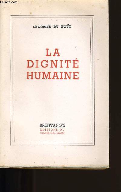 LA DIGNITE HUMAINE.