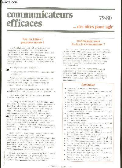 COMMUNICATEURS EFFICACES DES IDEES POUR AGIR. N79-80.