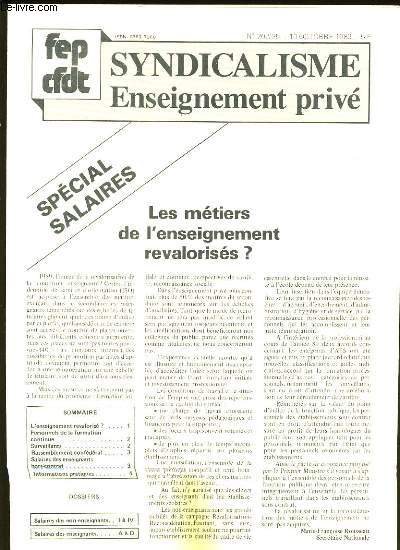 SYNDICALISME. ENSEIGNEMENT PRIVE N 202.