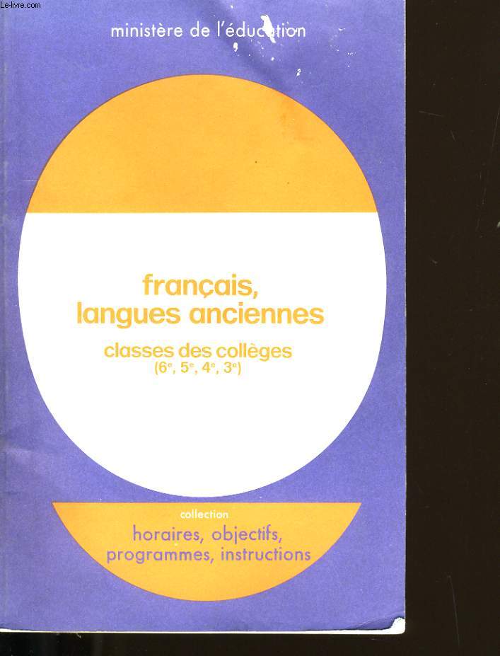 FRANCAIS, LANGUES ANCIENNES.