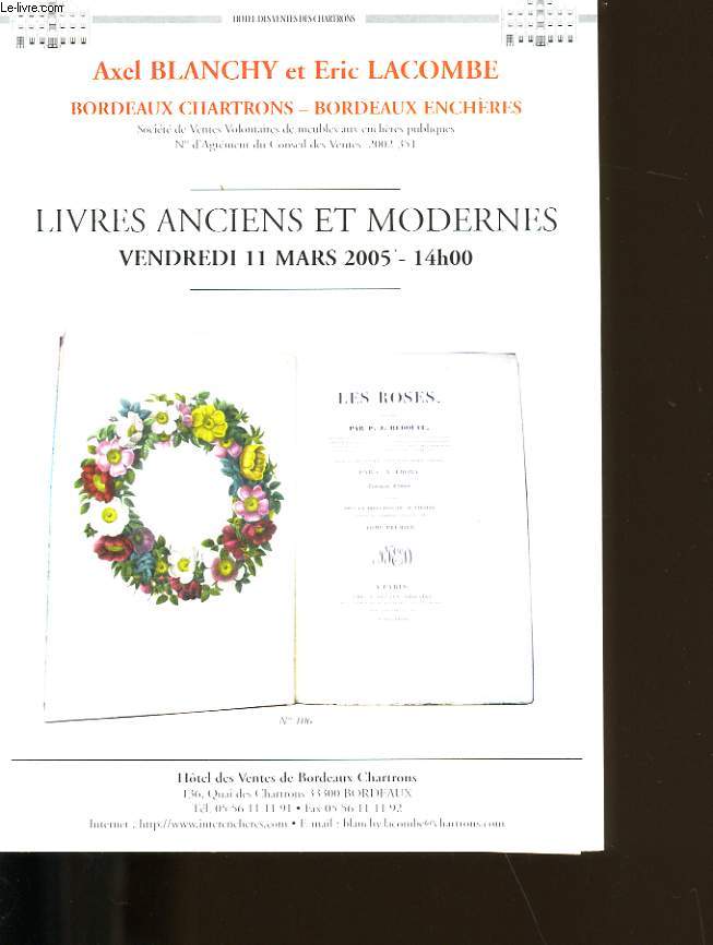 CATALOGUE DE LIVRES.