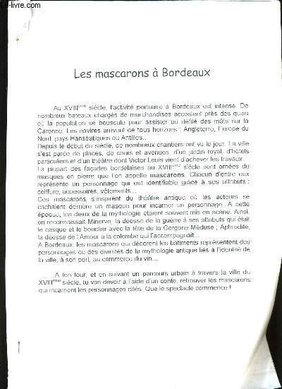 LES MASCARONS DE BORDEAUX.