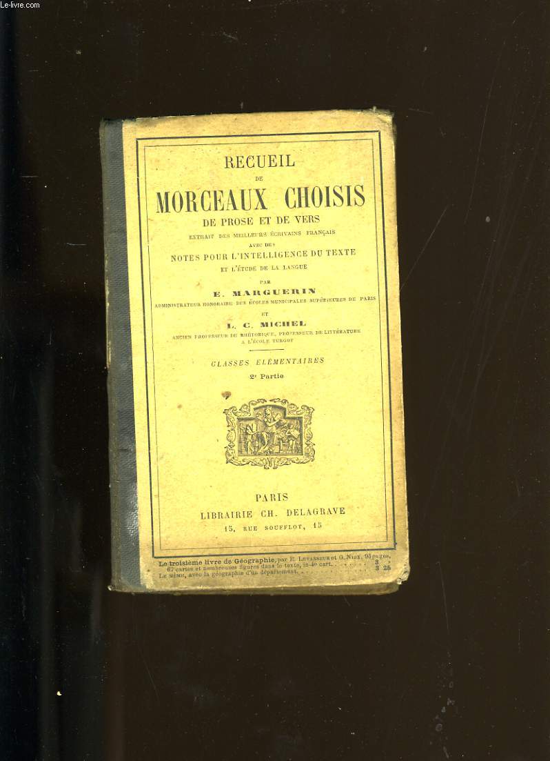 RECUEIL DE MORCEAUX CHOISIS DE PROSE ET DE VERS.