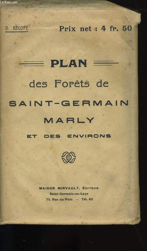 PLAN DES FORETS DE SAINT-GERMAIN MARLY ET DES ENVIRONS.
