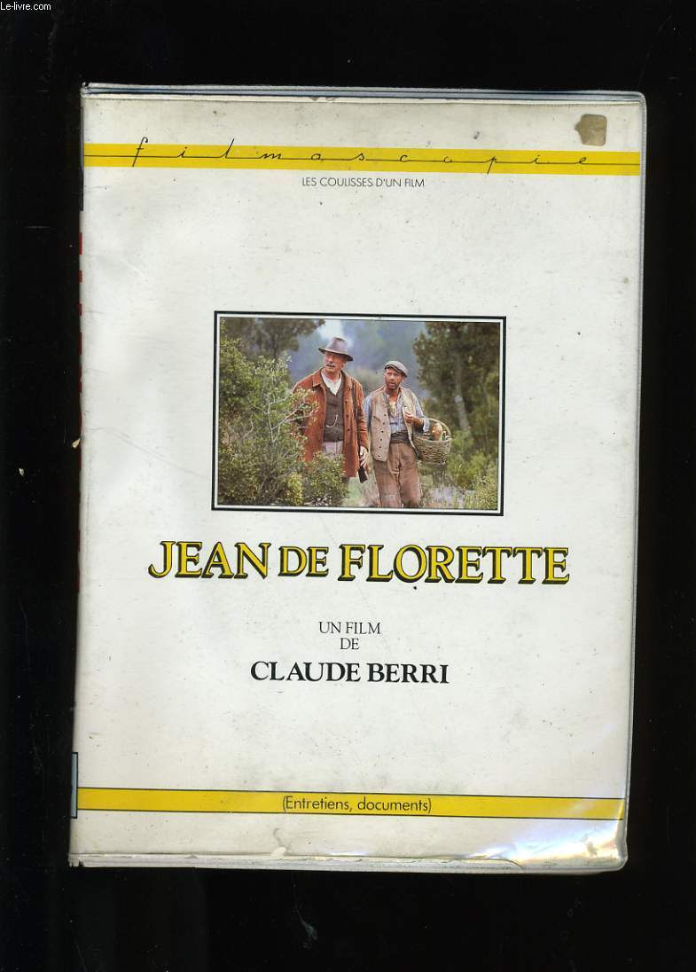 JEAN DE FLORETTE. COFFRET CONTENANT UNE CASSETTE ENTRETIEN ET UN LIVRET DE PRESSE.