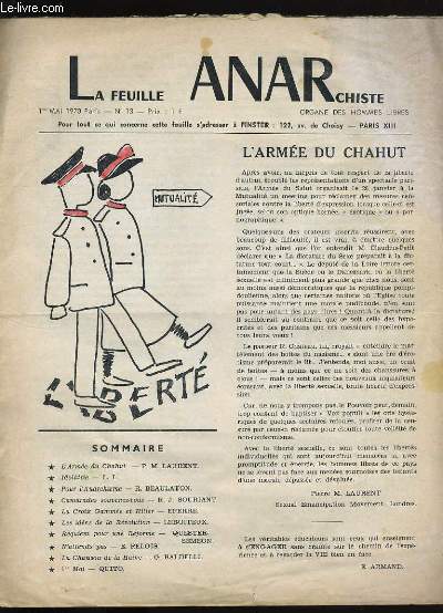 LA FEUILLE ANARCHISTE N 13.