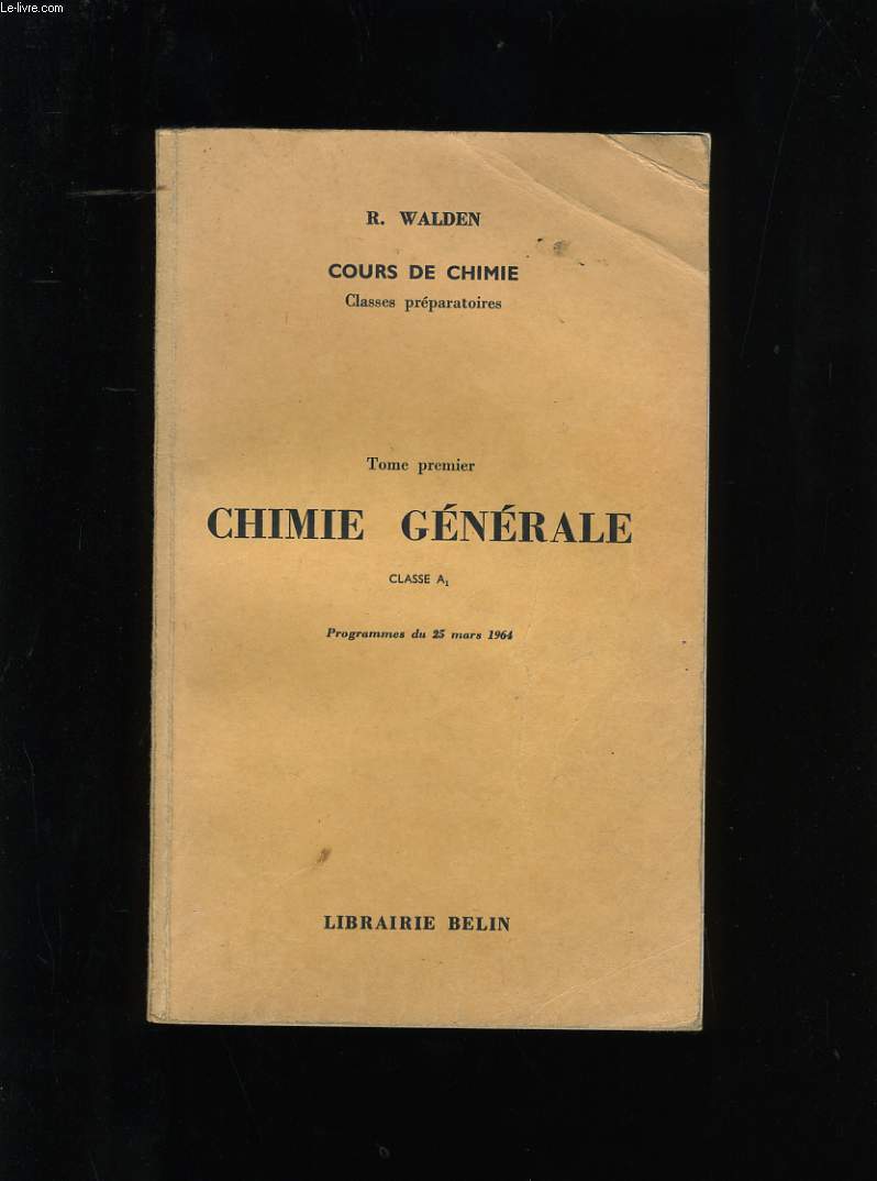CHIMIE GENERALE. TOME1.