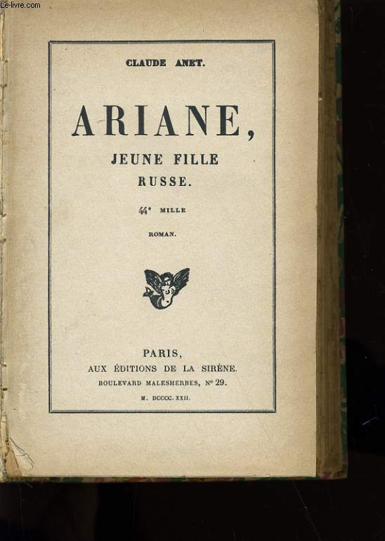 ARIANE, JEUNE FILLE RUSSE.
