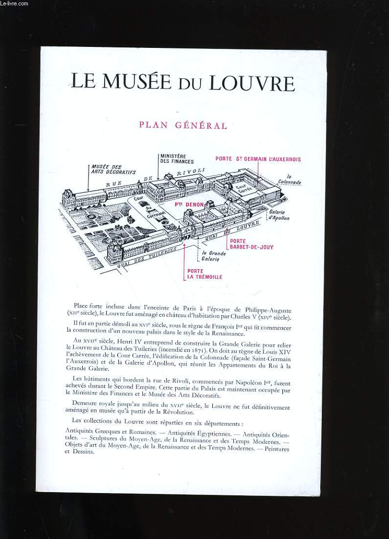 LE MUSEE DU LOUVRE. PLAN GENERAL.