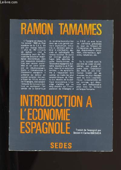 INTRODUCTION A L'ECONOMIE ESPAGNOLE.