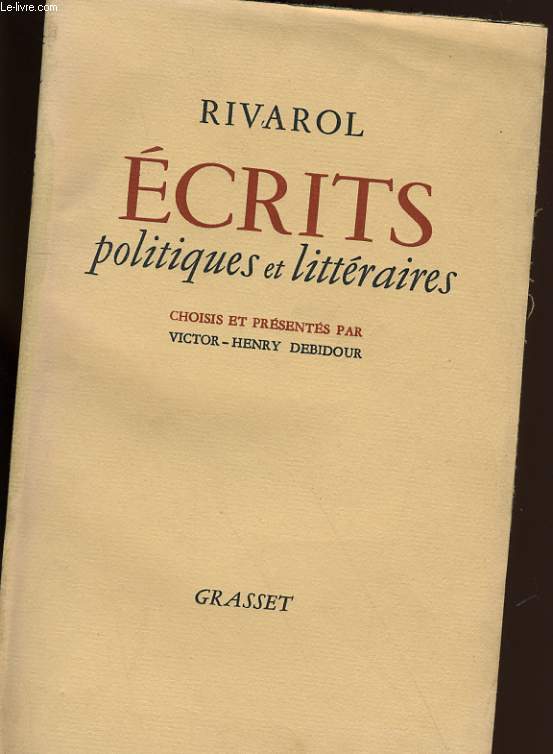 ECRITS POLITIQUES ET LITTERAIRES.