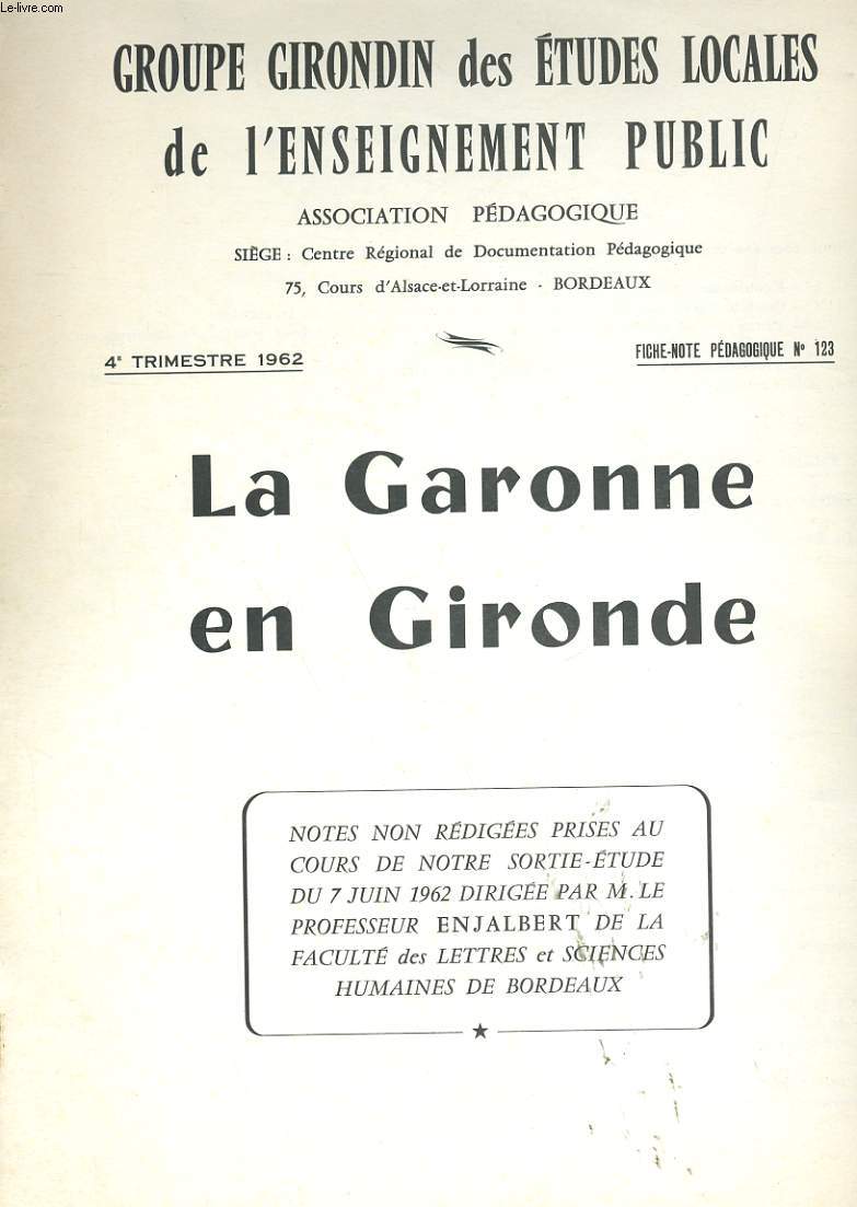 LA GARONNE EN GIRONDE.