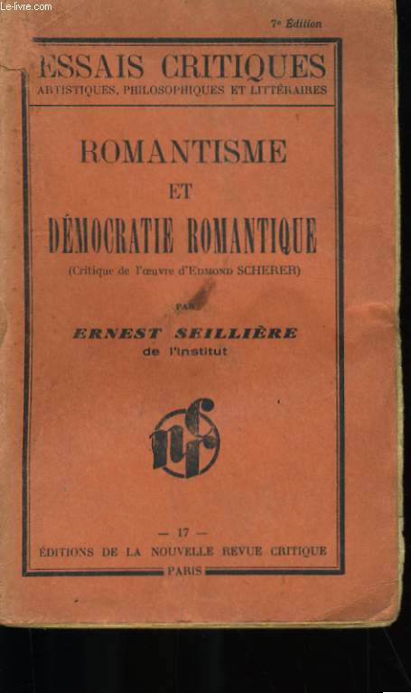 ROMANTISME ET DEMOCRATIE ROMANTIQUE.
