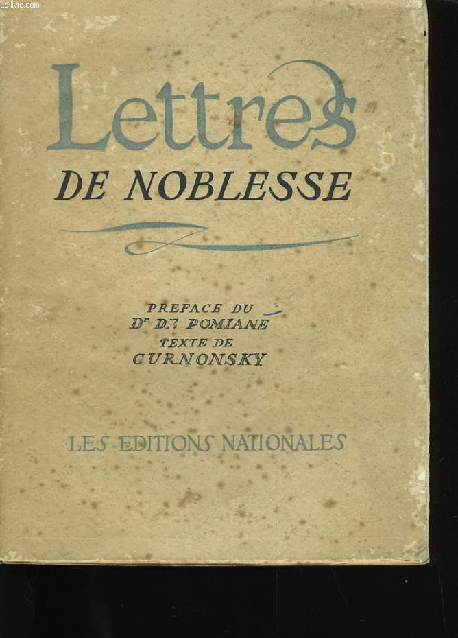 LETTRES DE NOBLESSE.