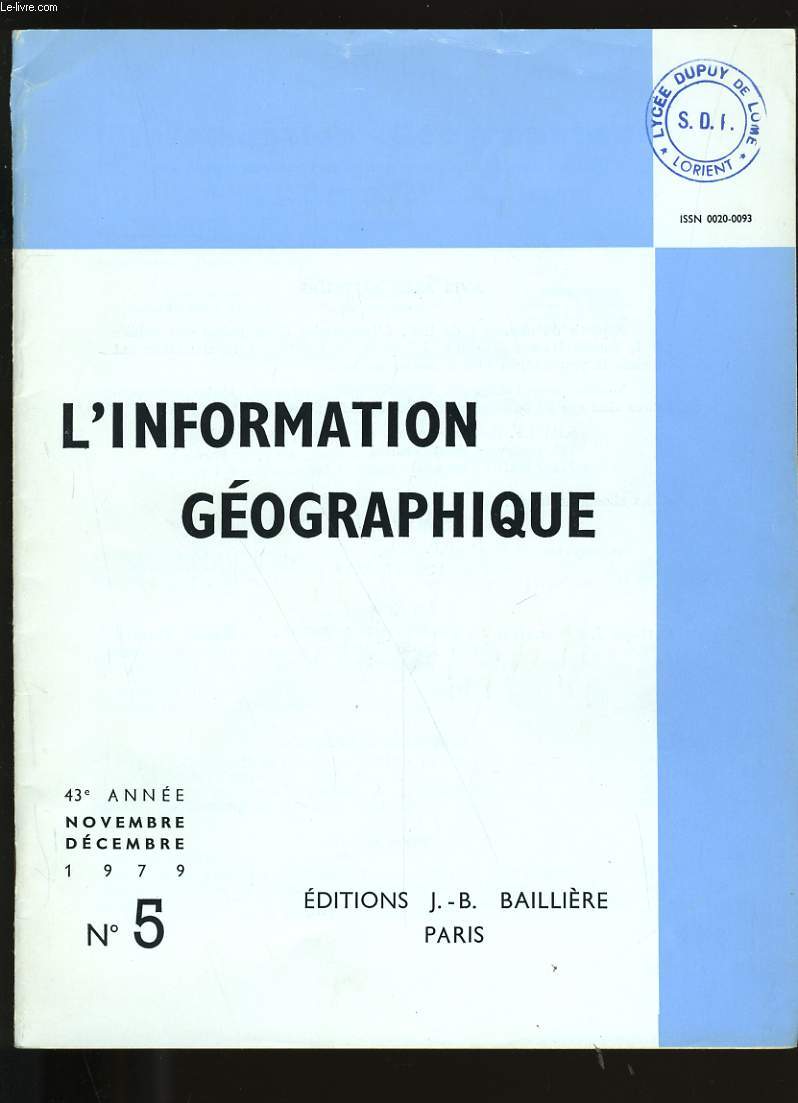 L'INFORMATION GEOGRAPHIQUE N 5.