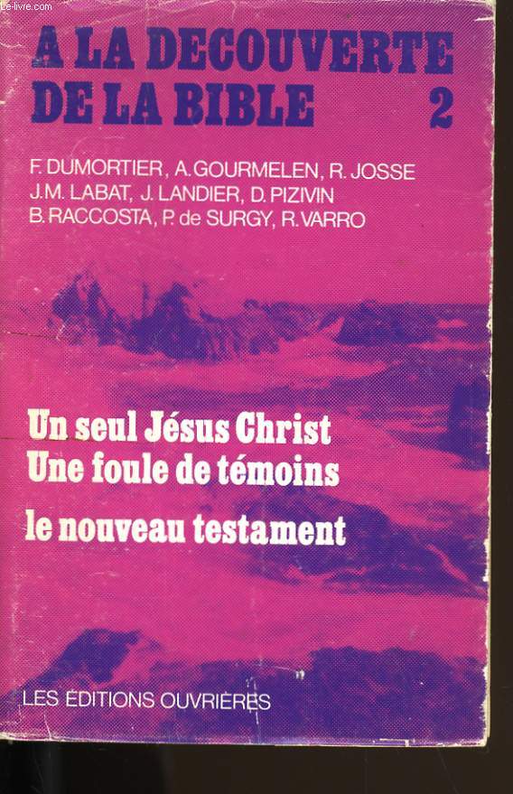 A LA DECOUVERTE DE LA BIBLE N 2. UN SEUL JESUS UNE FOULE DE TEMOINS. LE NOUVEAU TESTAMENT.