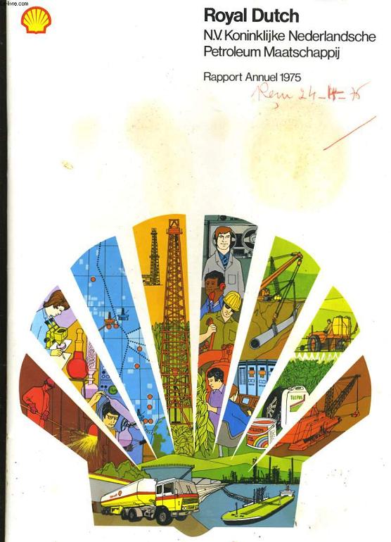 RAPPORT ANNUEL 1975. ROYAL DUTCH. / N.V. Koninklijke Nederlandsche petroleum Maatschappij.