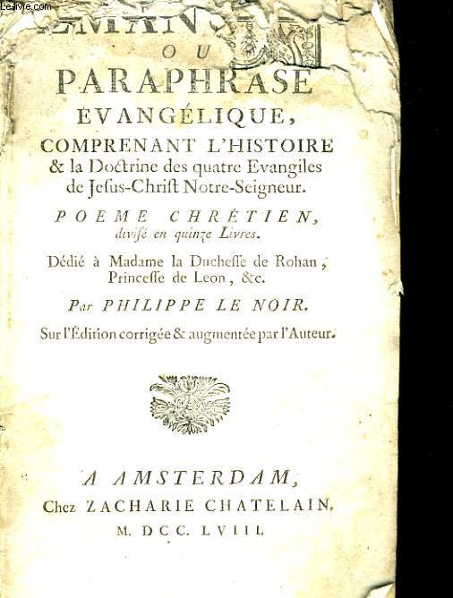 EMANUEL OU PARAPHRASE EVANGELIQUE.
