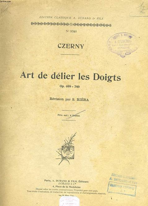 ART DE DELIER LES DOIGTS N9340 OP. 699 - 740