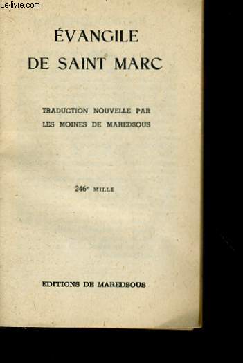EVANGILE DE SAINT MARC