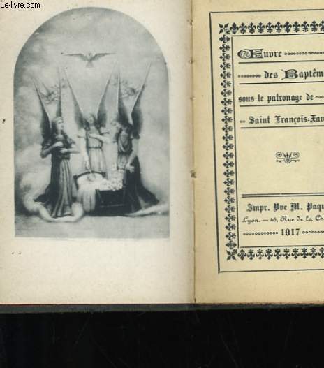 OEUVRE DES BAPTEMES SOUS LE PATRONAGE DE SAINT FRANCOIS LEVIER