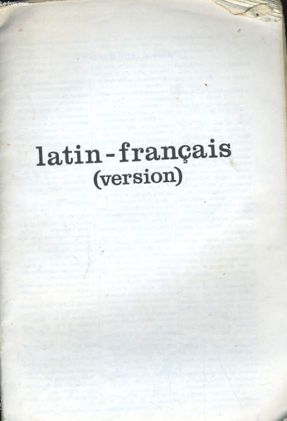 LATIN - FRANCAIS (VERSION)