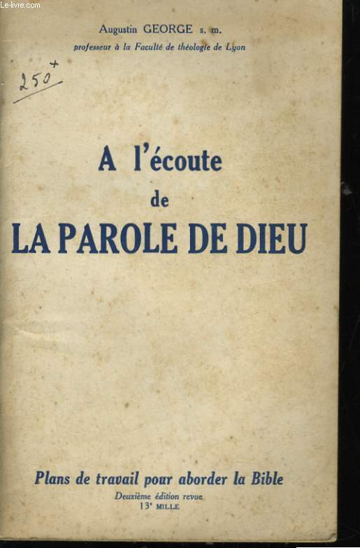 A L'ECOUTE DE LA PAROLE DE DIEU